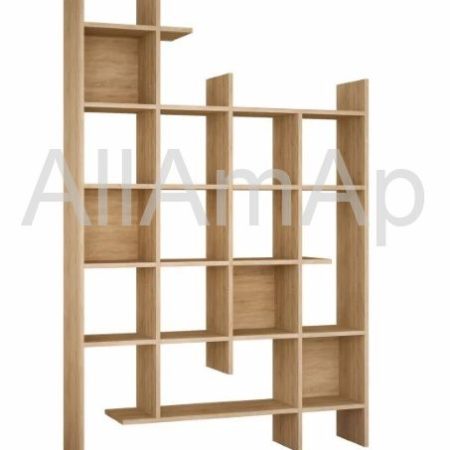 Raft modular universal, Quasar & Co., etajera cu 3 polite dea upra va ului de toaleta, lemn, 51 x 20 x 136 cm, natur